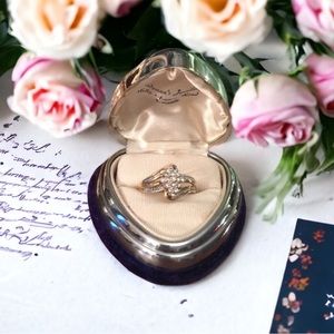 10k Gold Vintage diamond cluster ring w- appraisal